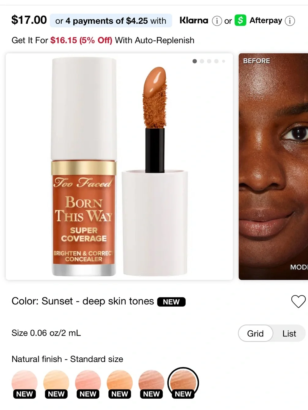 Too Faced Born This Way Super Coverage Concealer NWT shades SUNSET and APRICOT